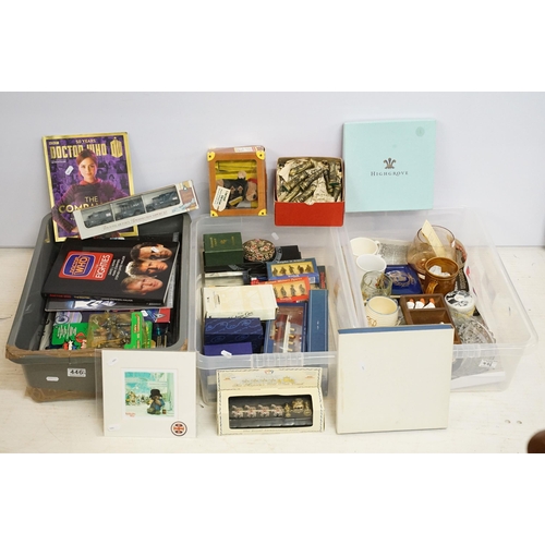 446 - Mixed collectables to include Paddington Bear, Doctor Who books, Star Trek scene it game, Royal Air ... 