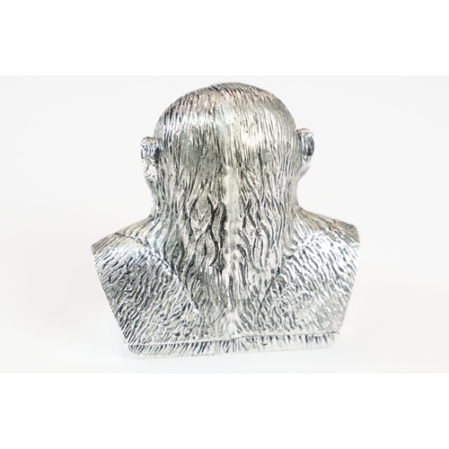 263 - Silver plated vesta case in the form of a gorilla torso