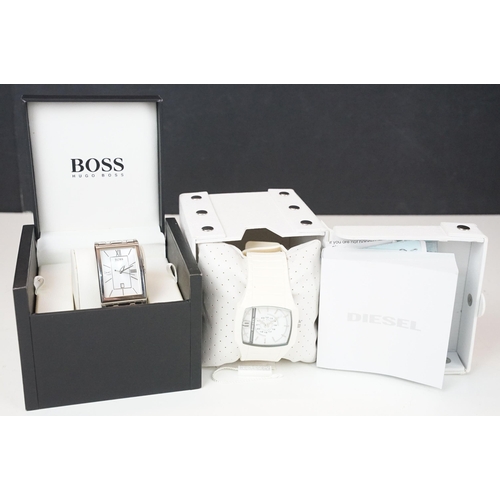 268 - Two gents watches, Hugo Boss & Diesel, both with original boxes and paperwork