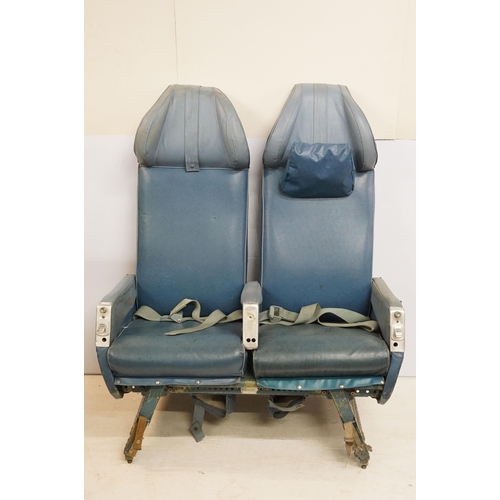 645 - Aviation - pair of passenger seats from an RAF transport command Bristol Britannia aircraft, upholst... 