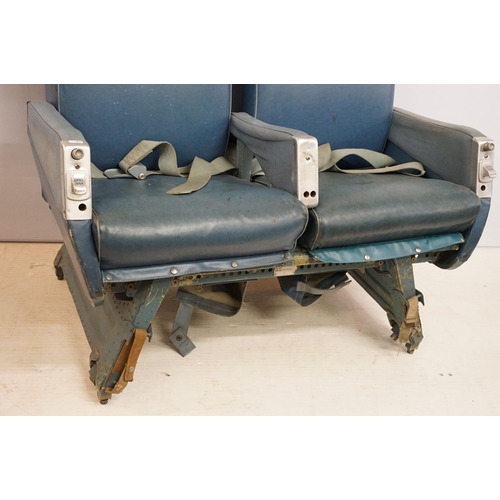 645 - Aviation - pair of passenger seats from an RAF transport command Bristol Britannia aircraft, upholst... 