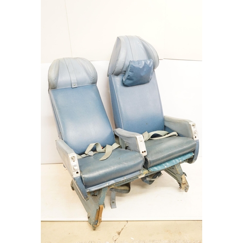 645 - Aviation - pair of passenger seats from an RAF transport command Bristol Britannia aircraft, upholst... 