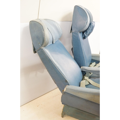 645 - Aviation - pair of passenger seats from an RAF transport command Bristol Britannia aircraft, upholst... 