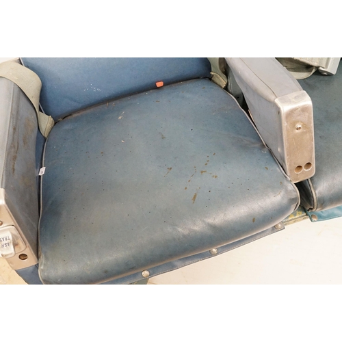 645 - Aviation - pair of passenger seats from an RAF transport command Bristol Britannia aircraft, upholst... 