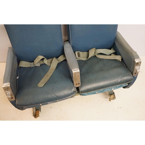 645 - Aviation - pair of passenger seats from an RAF transport command Bristol Britannia aircraft, upholst... 