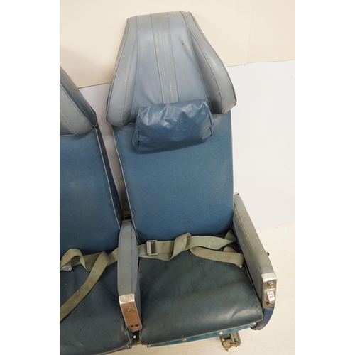 645 - Aviation - pair of passenger seats from an RAF transport command Bristol Britannia aircraft, upholst... 