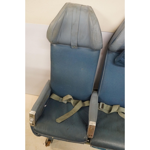 645 - Aviation - pair of passenger seats from an RAF transport command Bristol Britannia aircraft, upholst... 