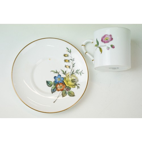 35 - Royal Worcester floral bouquet and gilt edged set of six demitasse coffee cups and saucers