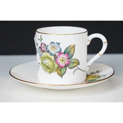 35 - Royal Worcester floral bouquet and gilt edged set of six demitasse coffee cups and saucers