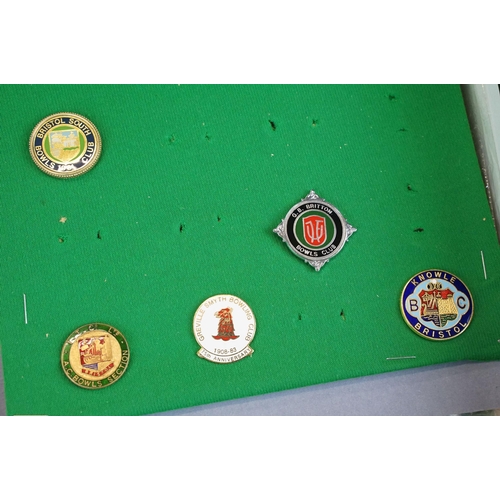 353 - A large and extensive collection of bowling badges from Wiltshire, Somerset, Bristol, Bath and surro... 