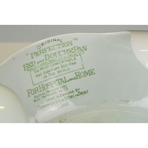 401 - Shelley blancmange mould together with another similar, a Grimwade bed pan, a glass sample bottle an... 