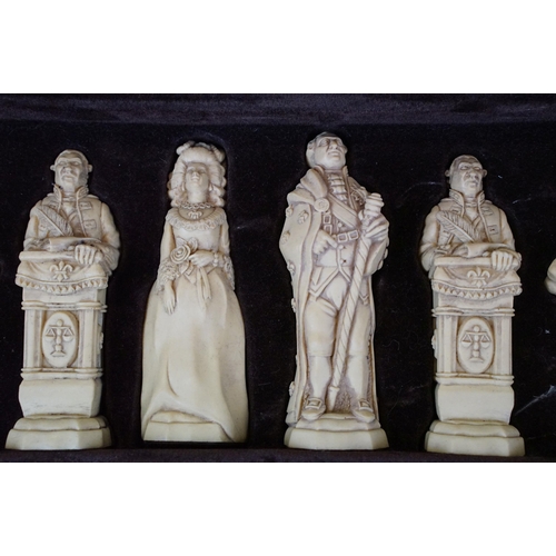 402 - 20th Century French Revolution chess set by Studio Anne Carlton in original box. With board.