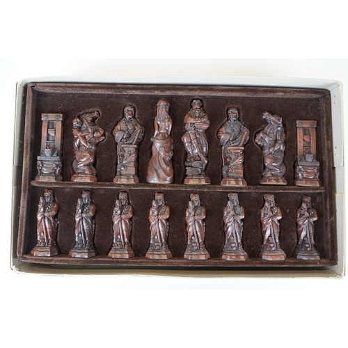 402 - 20th Century French Revolution chess set by Studio Anne Carlton in original box. With board.