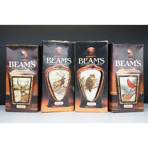 436A - Alcohol - four bottles of Beam's Collectors Edition XVIII with painting by James Lockhart, comprisin... 