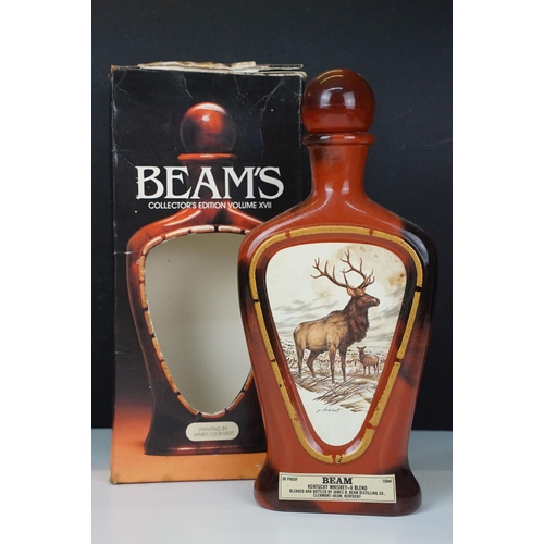 436A - Alcohol - four bottles of Beam's Collectors Edition XVIII with painting by James Lockhart, comprisin... 