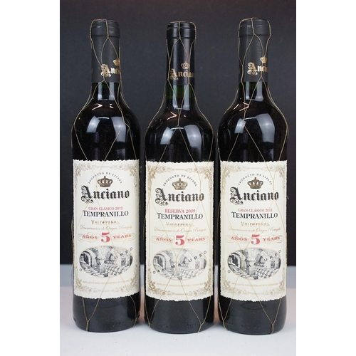 442 - Alcohol - Anciano 2012 x 3 bottles, Castillo San Lorenzo Rioja 2010, Corte Mayor Rioja 2010, Barolo ... 