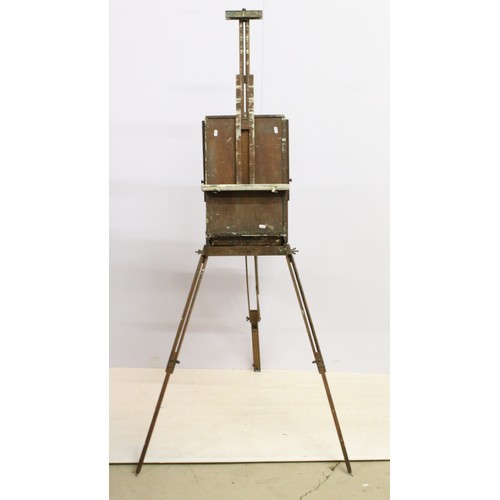 383 - An early to mid 20th century wooden artists travel easel.