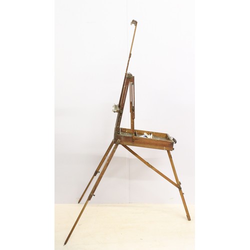 383 - An early to mid 20th century wooden artists travel easel.