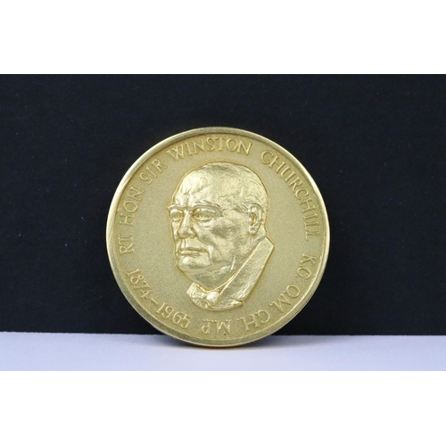 197 - A 22CT GOLD WINSTON CHURCHILL MEDALLION, maker A E Jones, Birmingham 1991, number 21 of a Ltd. Ed. o... 