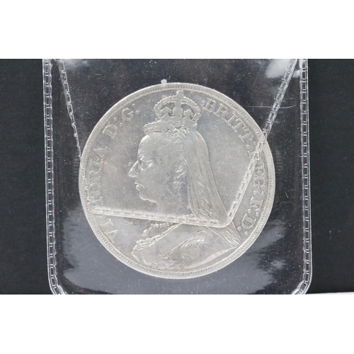 201 - Two United Kingdom Queen Victoria pre decimal silver full crown coins to include 1890 and 1900 examp... 