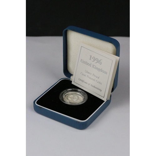 108 - A collection of three Royal Mint silver proof coin sets to include the 1989 £2 coin two coin set, 19... 