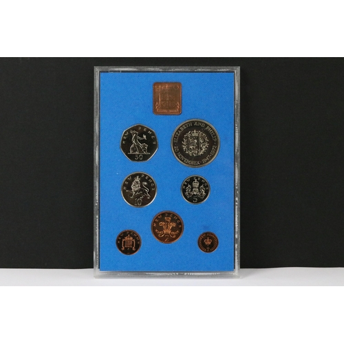 119 - A collection of seven Royal Mint brilliant uncirculated annual coin year sets to include 1978, 1979,... 