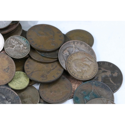 126 - A collection of mainly British pre decimal coins to include silver examples together with a small qu... 