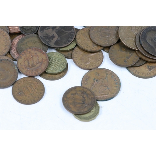 126 - A collection of mainly British pre decimal coins to include silver examples together with a small qu... 