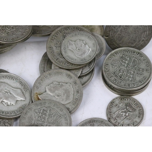 131 - A large collection of British pre decimal silver coins to include pre 1920 and pre 1947 examples, co... 