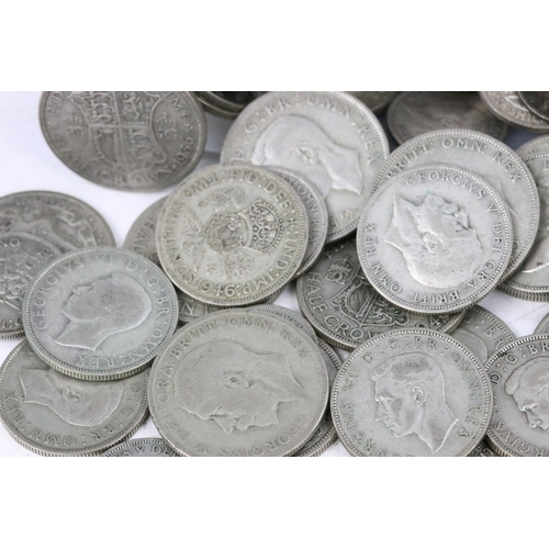 131 - A large collection of British pre decimal silver coins to include pre 1920 and pre 1947 examples, co... 