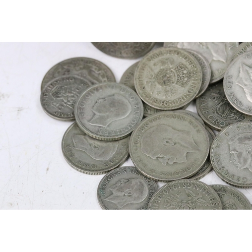 131 - A large collection of British pre decimal silver coins to include pre 1920 and pre 1947 examples, co... 