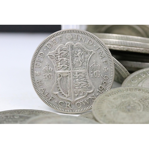 131 - A large collection of British pre decimal silver coins to include pre 1920 and pre 1947 examples, co... 