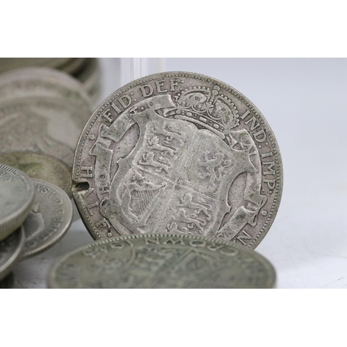 131 - A large collection of British pre decimal silver coins to include pre 1920 and pre 1947 examples, co... 