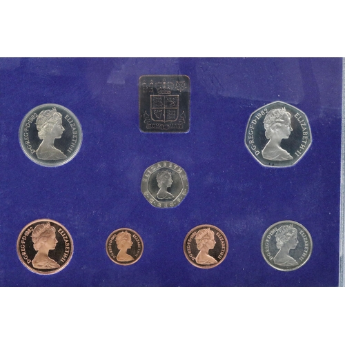 136 - A collection of eight Royal Mint brilliant uncirculated coin year sets to include 1971, 1982, 1989, ... 