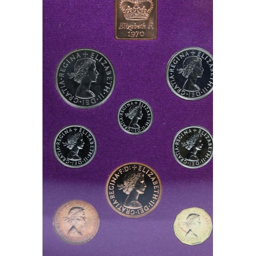 136 - A collection of eight Royal Mint brilliant uncirculated coin year sets to include 1971, 1982, 1989, ... 