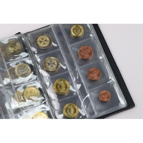 138 - A collection of uncirculated Euro coins from various European countries contained within two collect... 