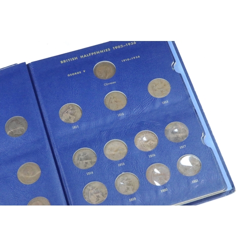 144 - A collection of British pre decimal coins, mostly within collectors folders to include some pre 1947... 