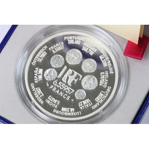 155 - A collection of fifteen Monnaie De Paris 'The Euro Collection' silver coins, all encapsulated within... 