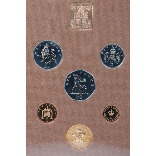 168 - A collection of nine Royal Mint brilliant uncirculated coin year sets to include 1974, 1975, 1976, 1... 