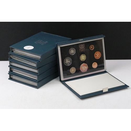 170 - A collection of six Royal Mint United Kingdom proof coin year sets to include 1983, 1984, 1985, 1983... 