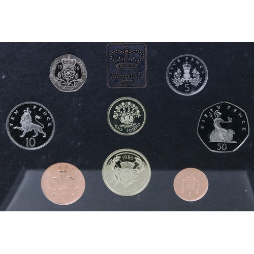 170 - A collection of six Royal Mint United Kingdom proof coin year sets to include 1983, 1984, 1985, 1983... 