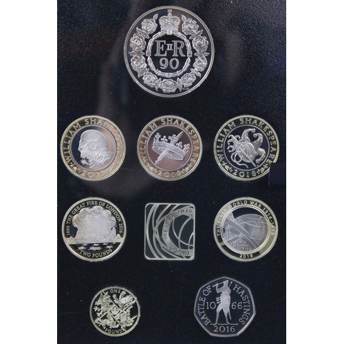 172 - A Royal Mint United Kingdom Queen Elizabeth II 2016 collectors edition proof coin set, encapsulated ... 