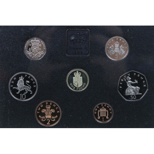 176 - A collection of six Royal Mint United Kingdom Queen Elizabeth II proof coin annual year sets to incl... 