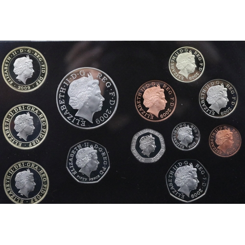 181 - The Royal Mint 2009 UK Proof coin year set to include the Kew Gardens fifty pence coin, complete in ... 