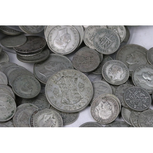 185 - A large collection of British pre decimal pre 1920 and pre 1947 silver coins to include a large quan... 