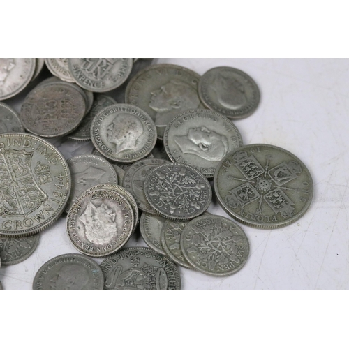 185 - A large collection of British pre decimal pre 1920 and pre 1947 silver coins to include a large quan... 