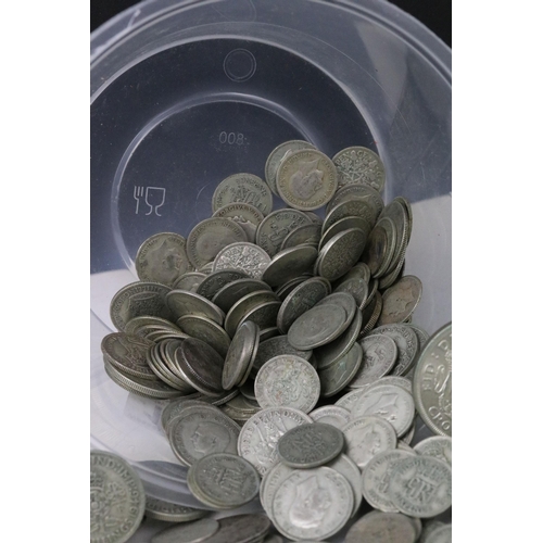 185 - A large collection of British pre decimal pre 1920 and pre 1947 silver coins to include a large quan... 