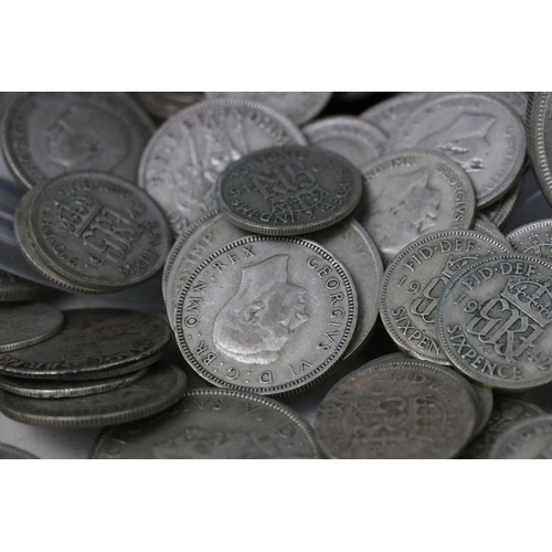 185 - A large collection of British pre decimal pre 1920 and pre 1947 silver coins to include a large quan... 