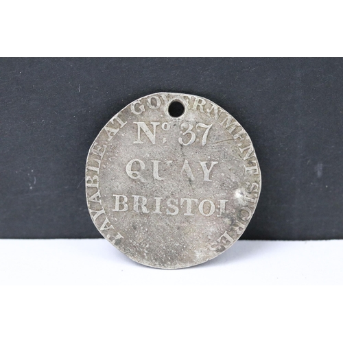 260 - A British 1811 Bristol Quay army silver shilling coin.