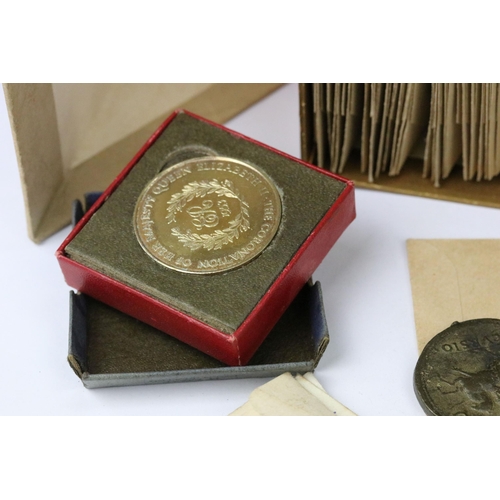 262 - A collection of Roman coins from various emperors to include Constantine and Hadrian together with a... 